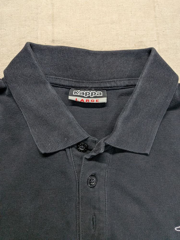 Kappa Black Polo Shirt Minimal Casual imagen 2